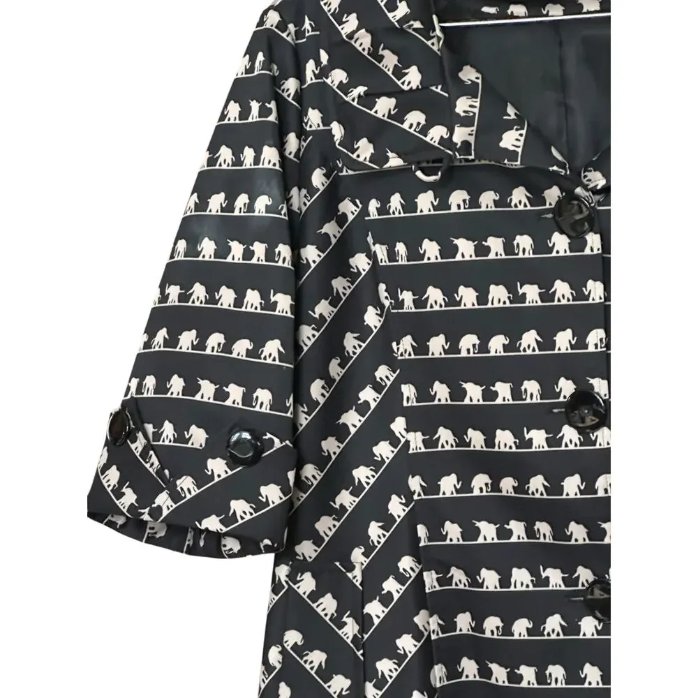 Vintage Retro Mod Nabeier Elephant Print Jacket approx fit Women's XL - Picture 3 of 12